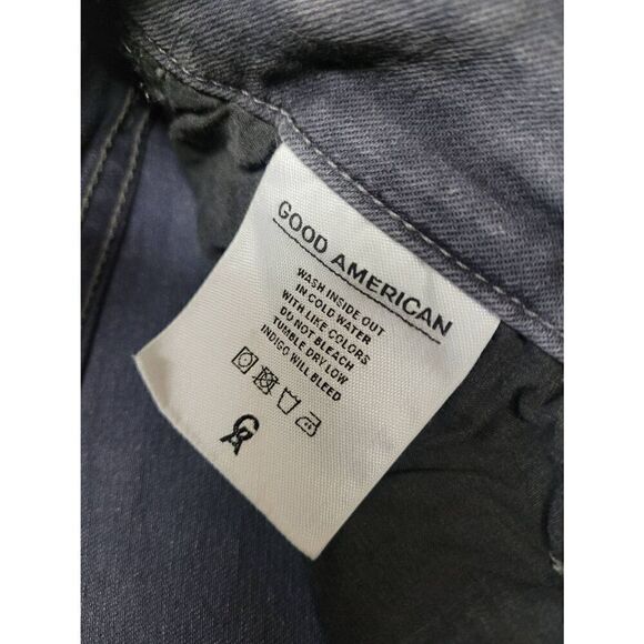 Good American Straight Leg Fringe Hem Jeans, Women's 6/28 - Picture 4 of 4